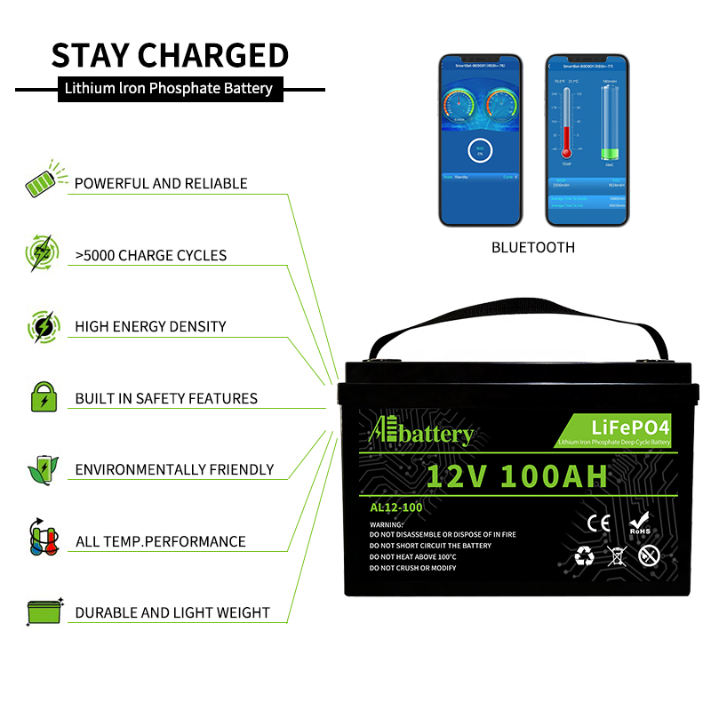12V 100AH AIBATTERY Solar Energy Storage Systems Lithium Batteries Pack 12v Lifepo4 Lithium ion Battery for Solar Panel